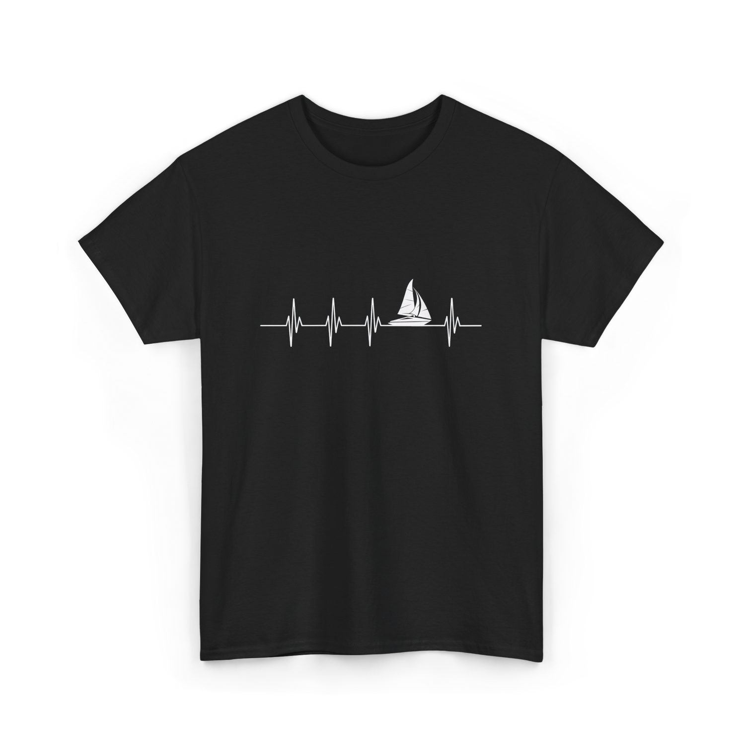 Sailing Heartbeat Sailing Sailors T-Shirt - Black