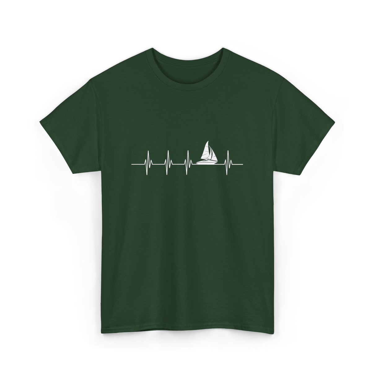 Sailing Heartbeat Sailing Sailors T-Shirt - Forest Green