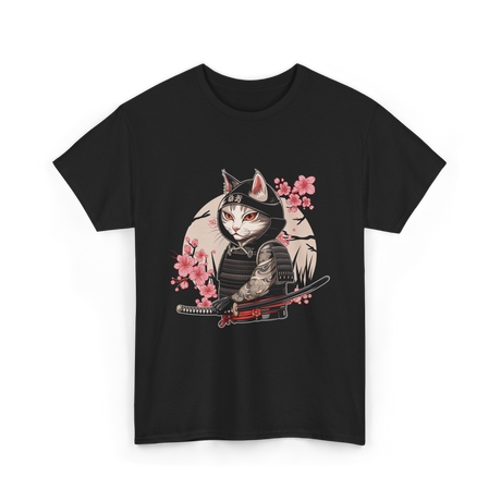 Samurai Cat Tattoo Cat T-Shirt - Black