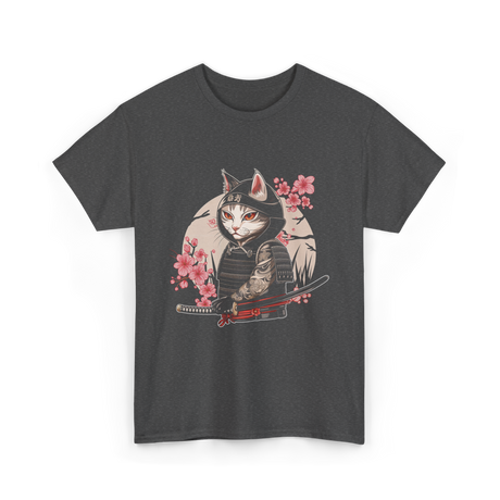 Samurai Cat Tattoo Cat T-Shirt - Dark Heather