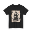 Samurai Cat Warrior Art Anime T-Shirt - Black