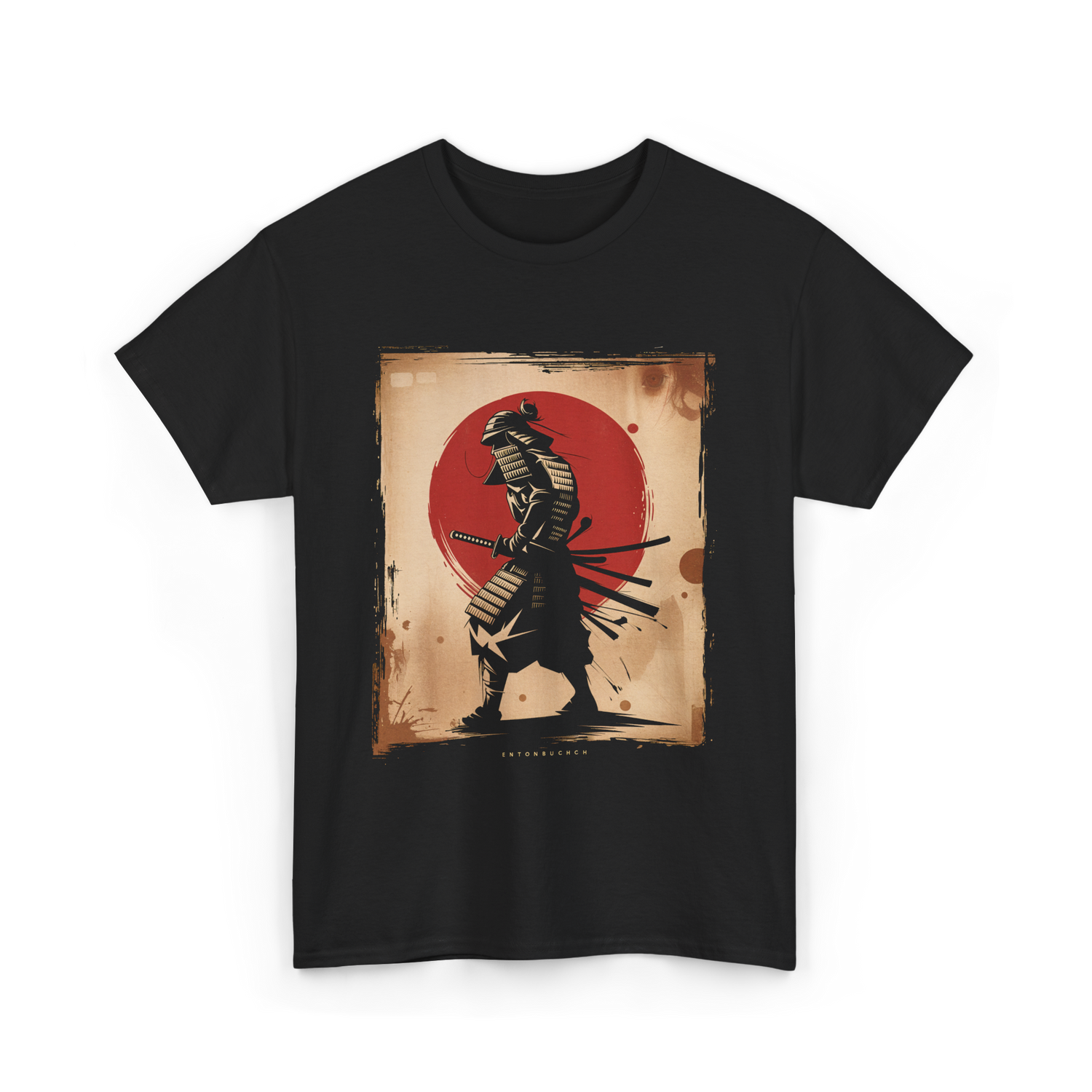 Samurai Vintage Fighter Samurai T-Shirt - Black