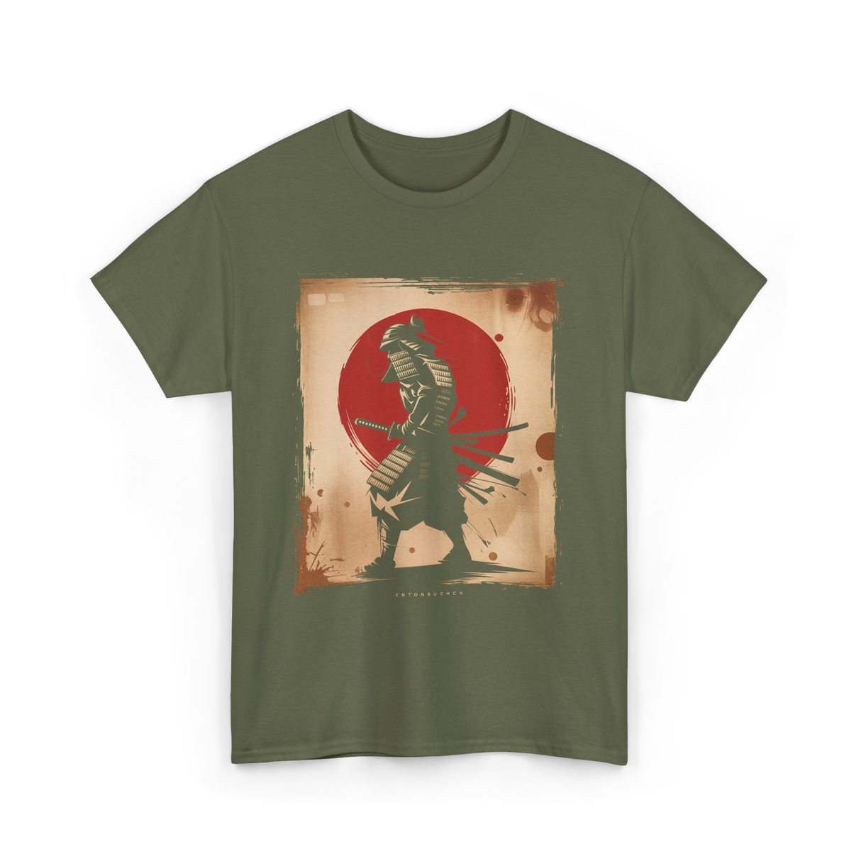 Samurai Vintage Fighter Samurai T-Shirt - Military Green