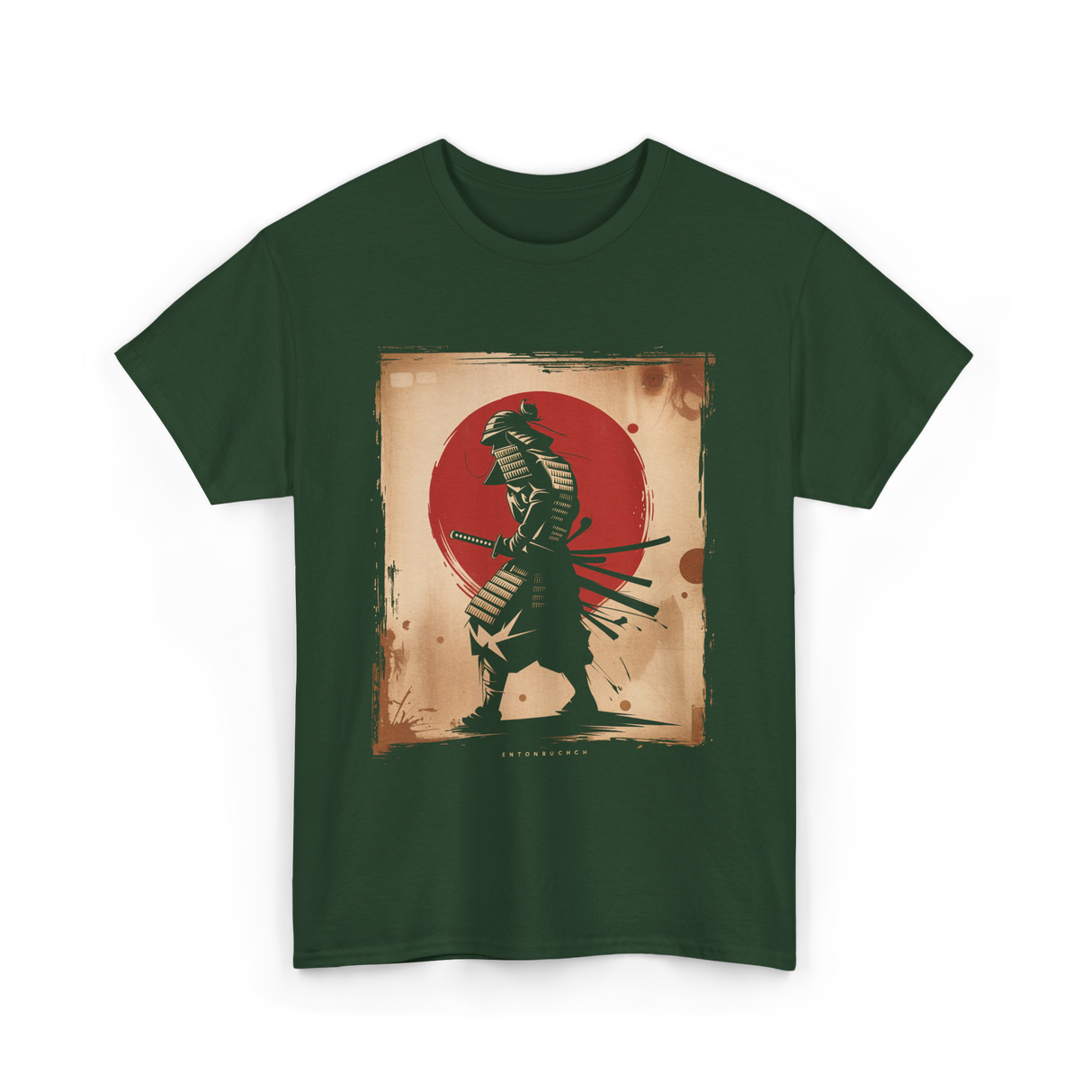 Samurai Vintage Fighter Samurai T-Shirt - Forest Green