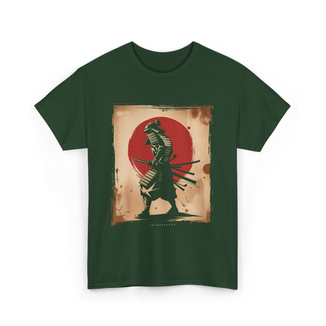 Samurai Vintage Fighter Samurai T-Shirt - Forest Green