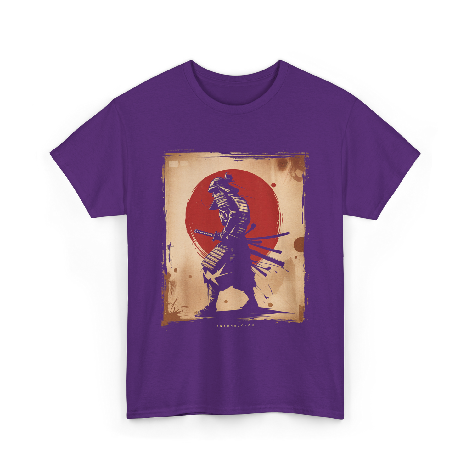 Samurai Vintage Fighter Samurai T-Shirt - Purple