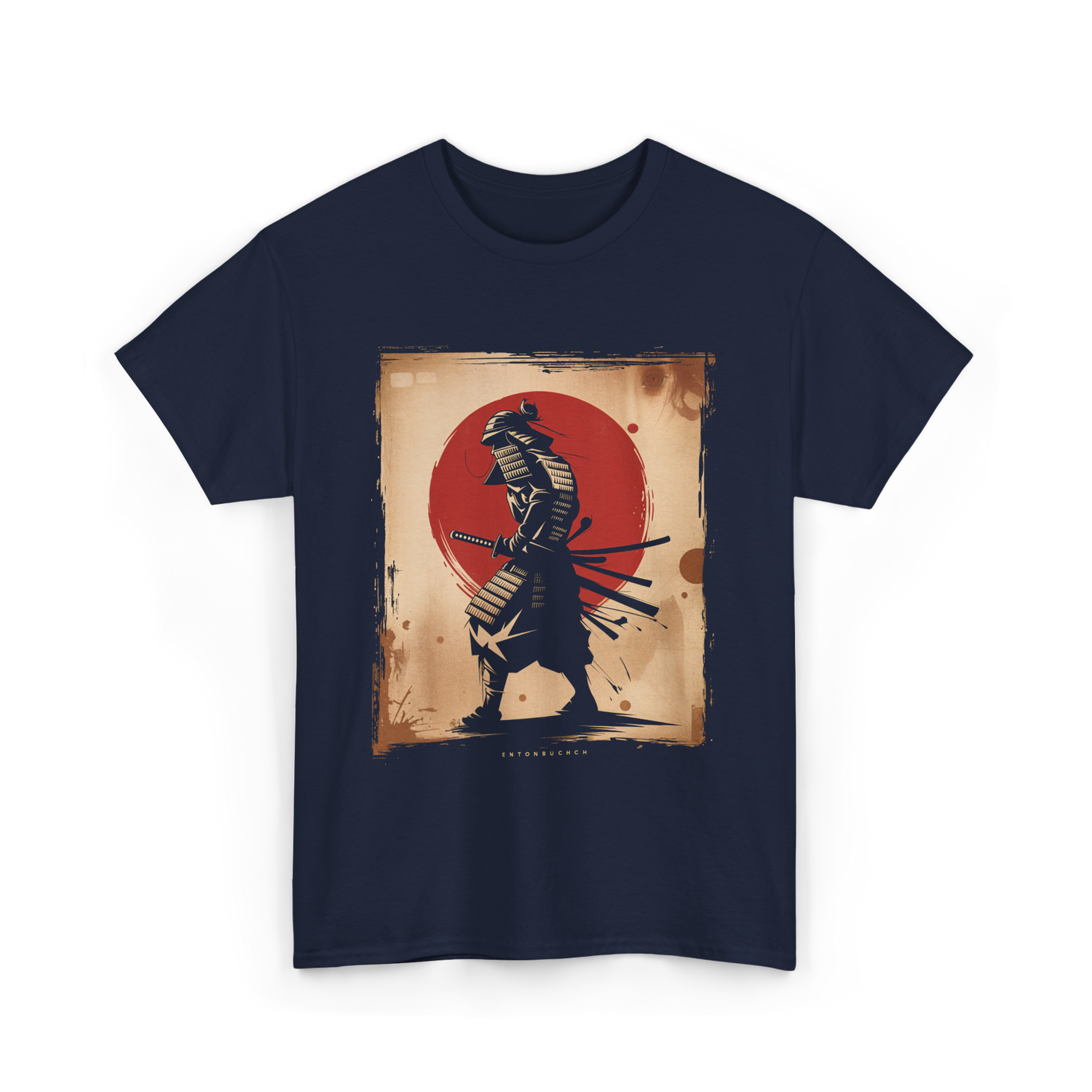 Samurai Vintage Fighter Samurai T-Shirt - Navy