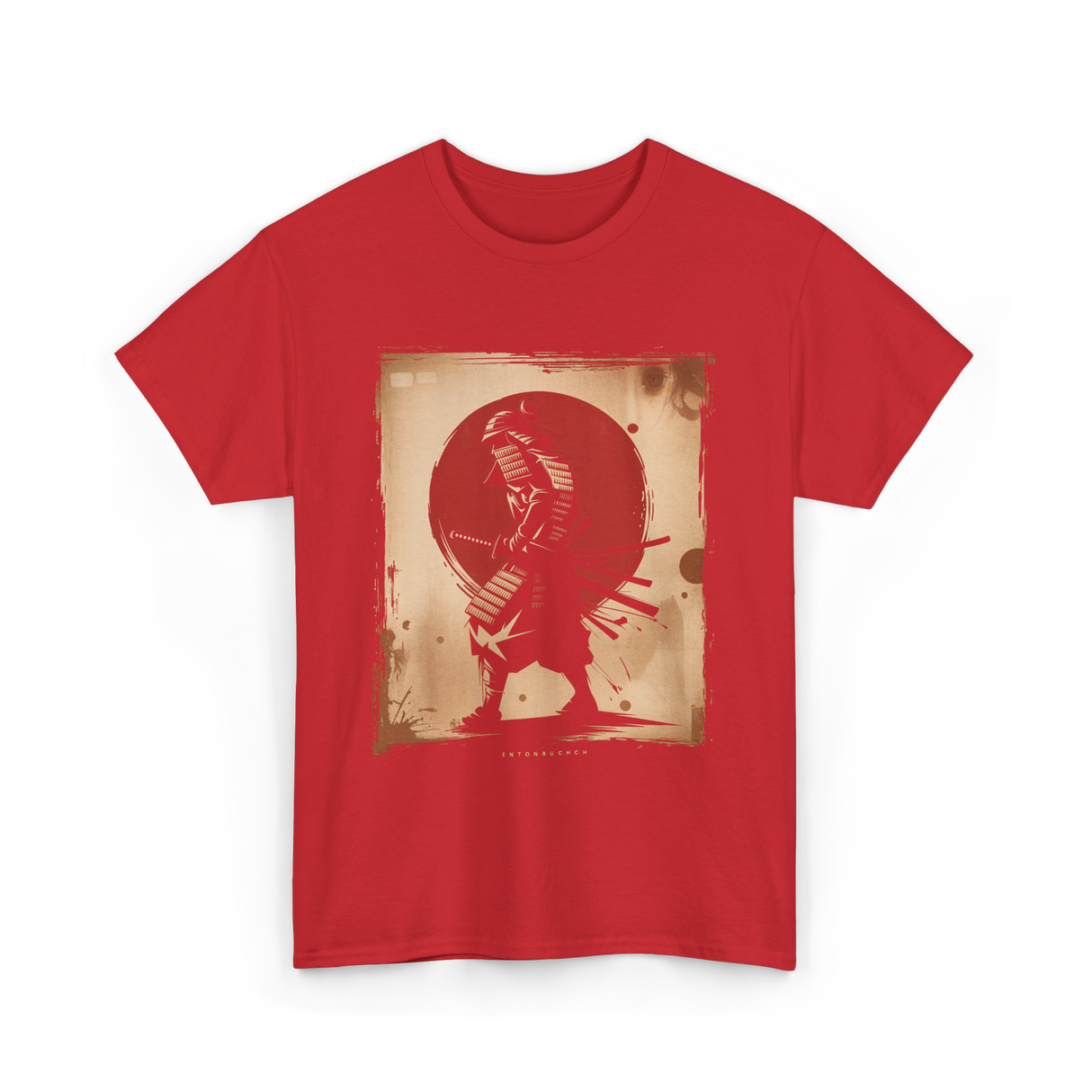 Samurai Vintage Fighter Samurai T-Shirt - Red