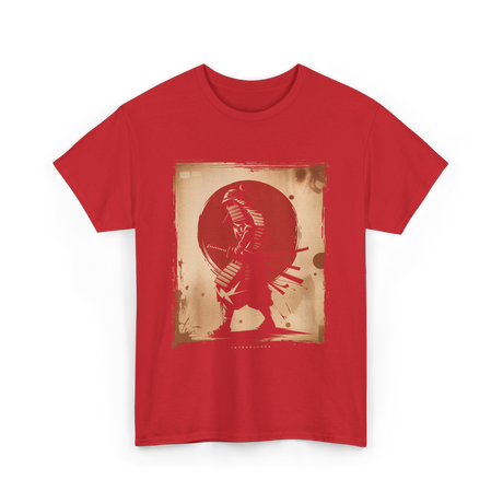 Samurai Vintage Fighter Samurai T-Shirt - Red