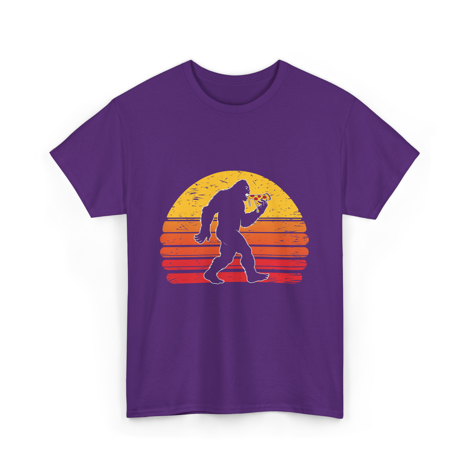 Sasquatch and Pizza Bigfoot T-Shirt - Purple