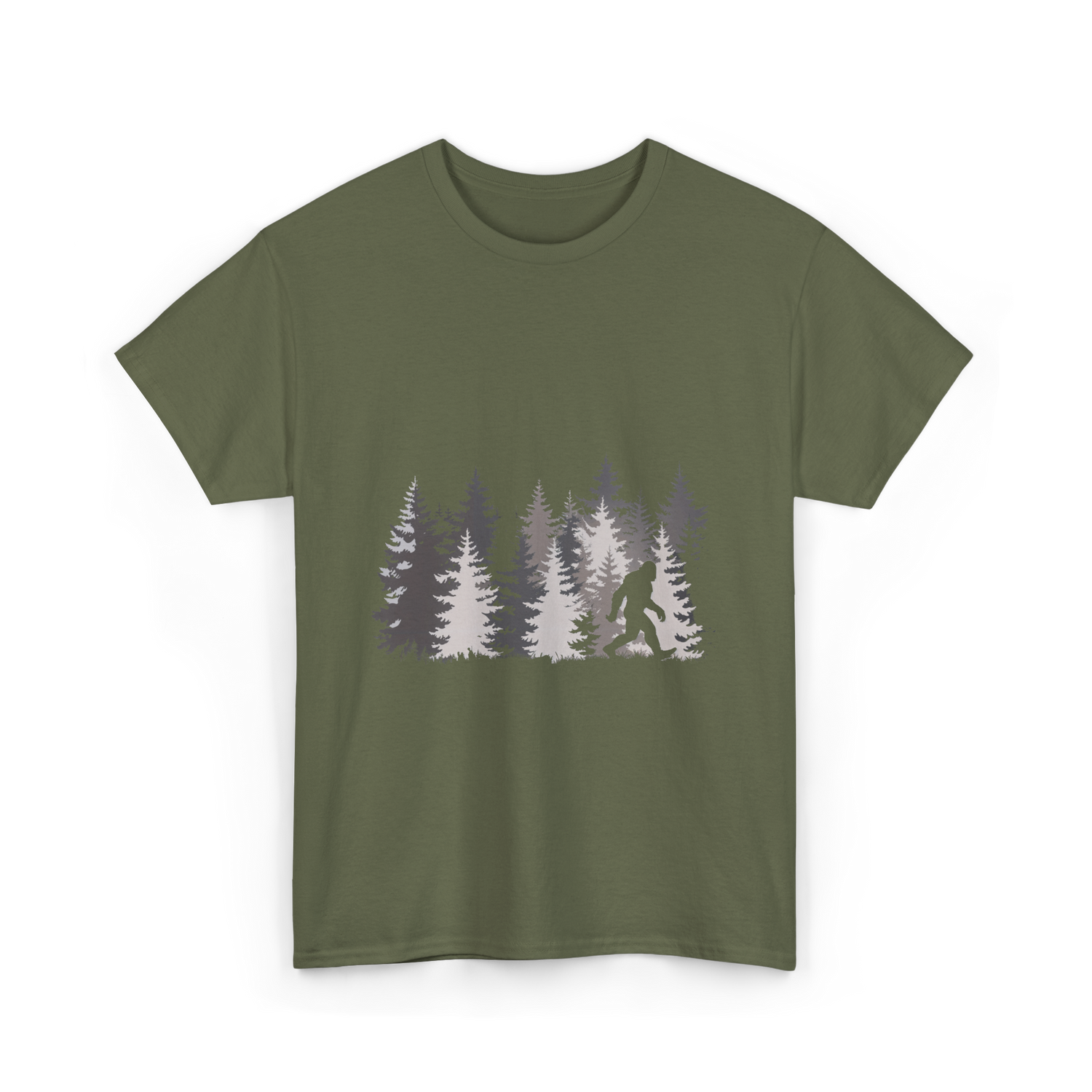 Sasquatch Forest Legend Nature T-Shirt - Military Green