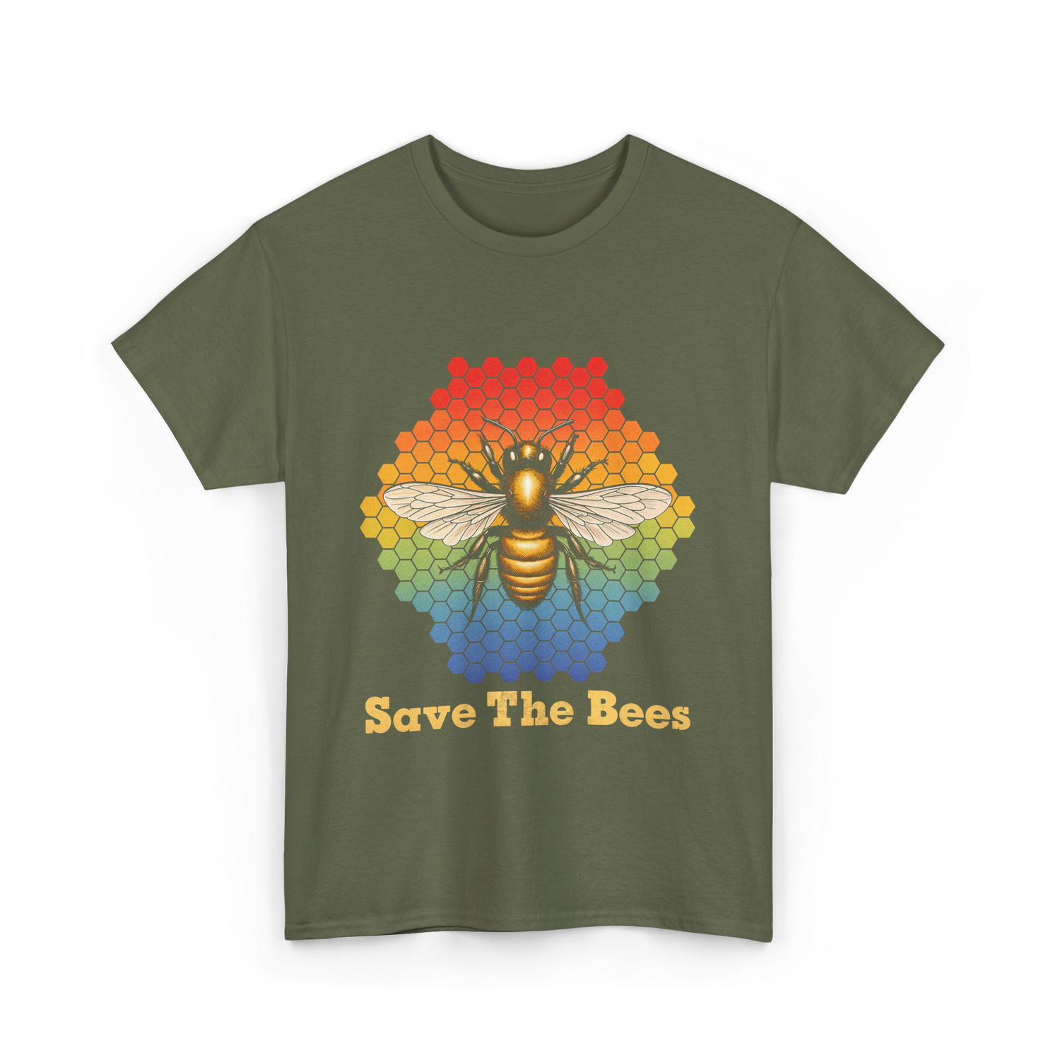 Save The Bees Bee T-Shirt - Military Green