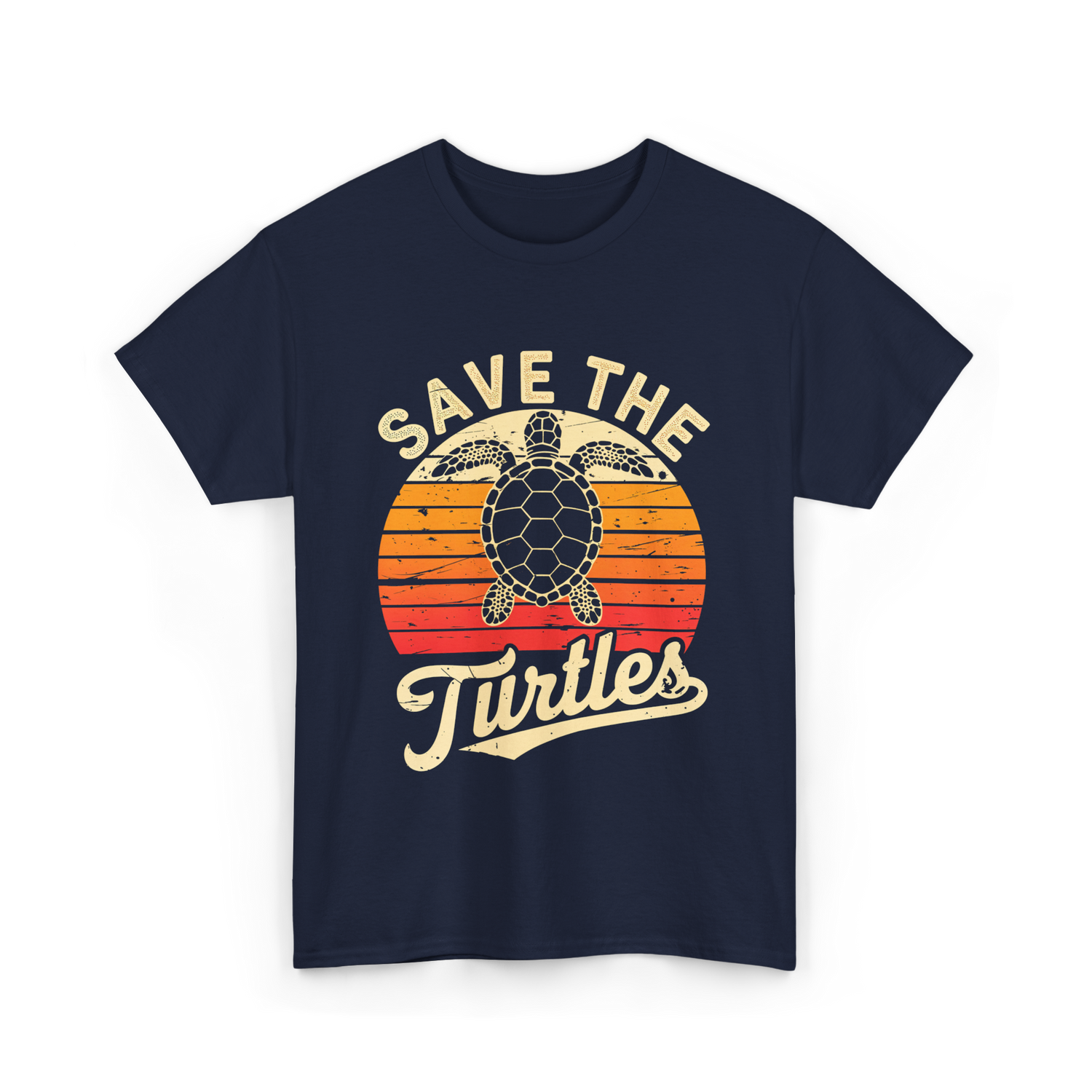 Save the Turtles Marine Life Conservation T-Shirt - Navy