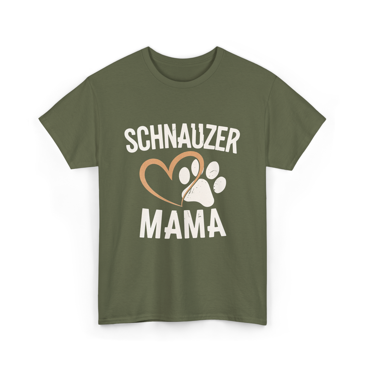 Schnauzer Mama Dog Lover T-Shirt - Military Green
