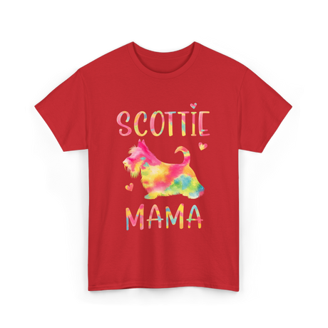 Scottie Mama Scottish Terrier Dog T-Shirt - Red