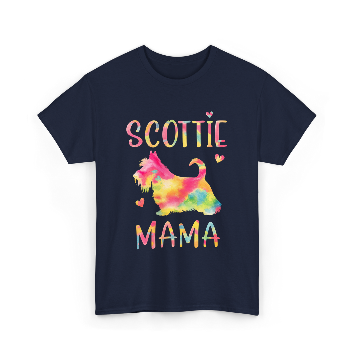 Scottie Mama Scottish Terrier Dog T-Shirt - Navy