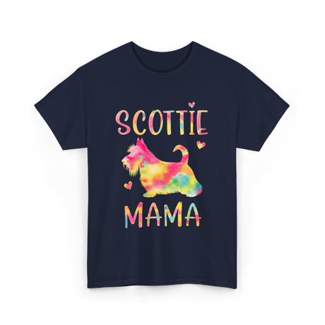 Scottie Mama Scottish Terrier Dog T-Shirt - Navy