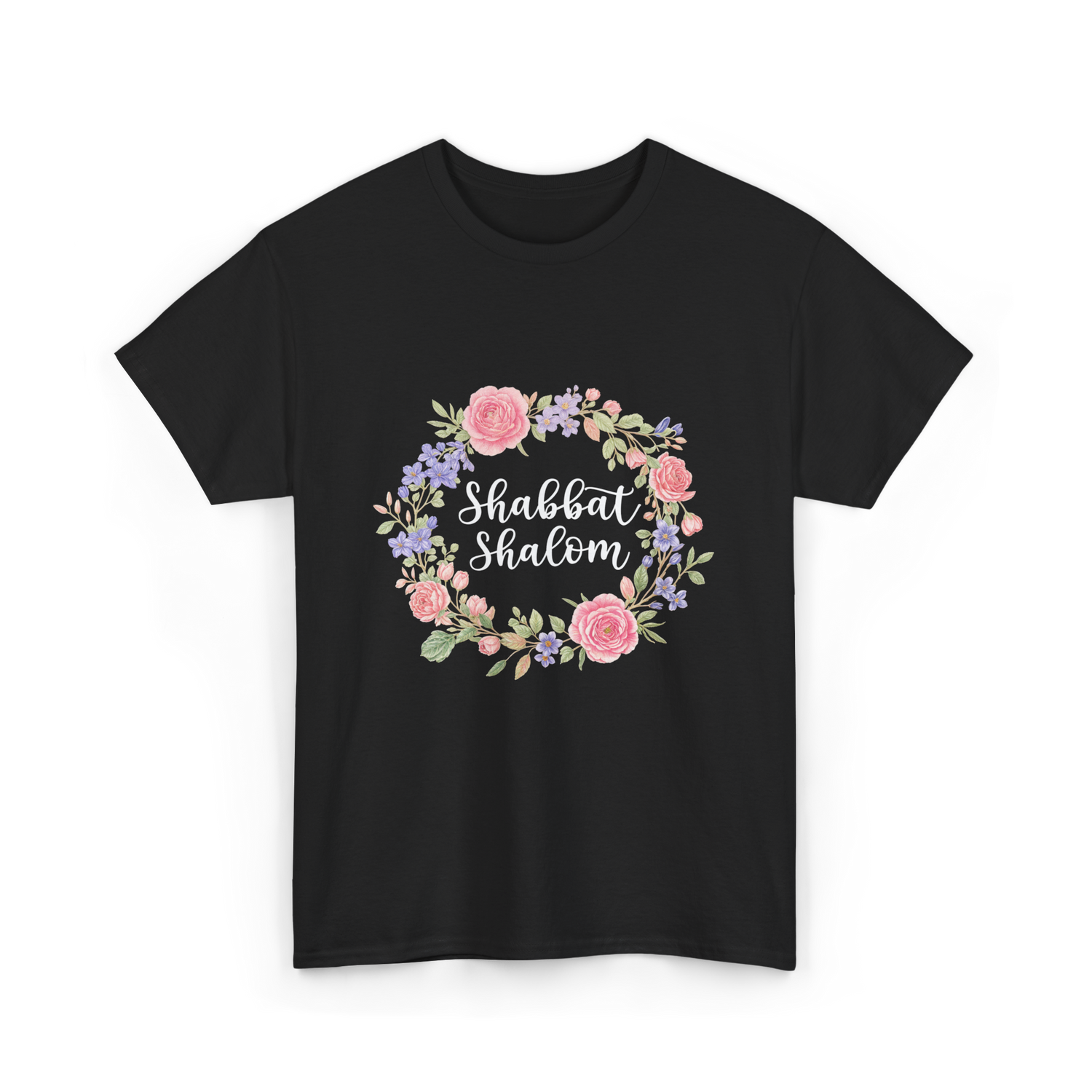 Shabbat Shalom Jewish Celebration T-Shirt - Black