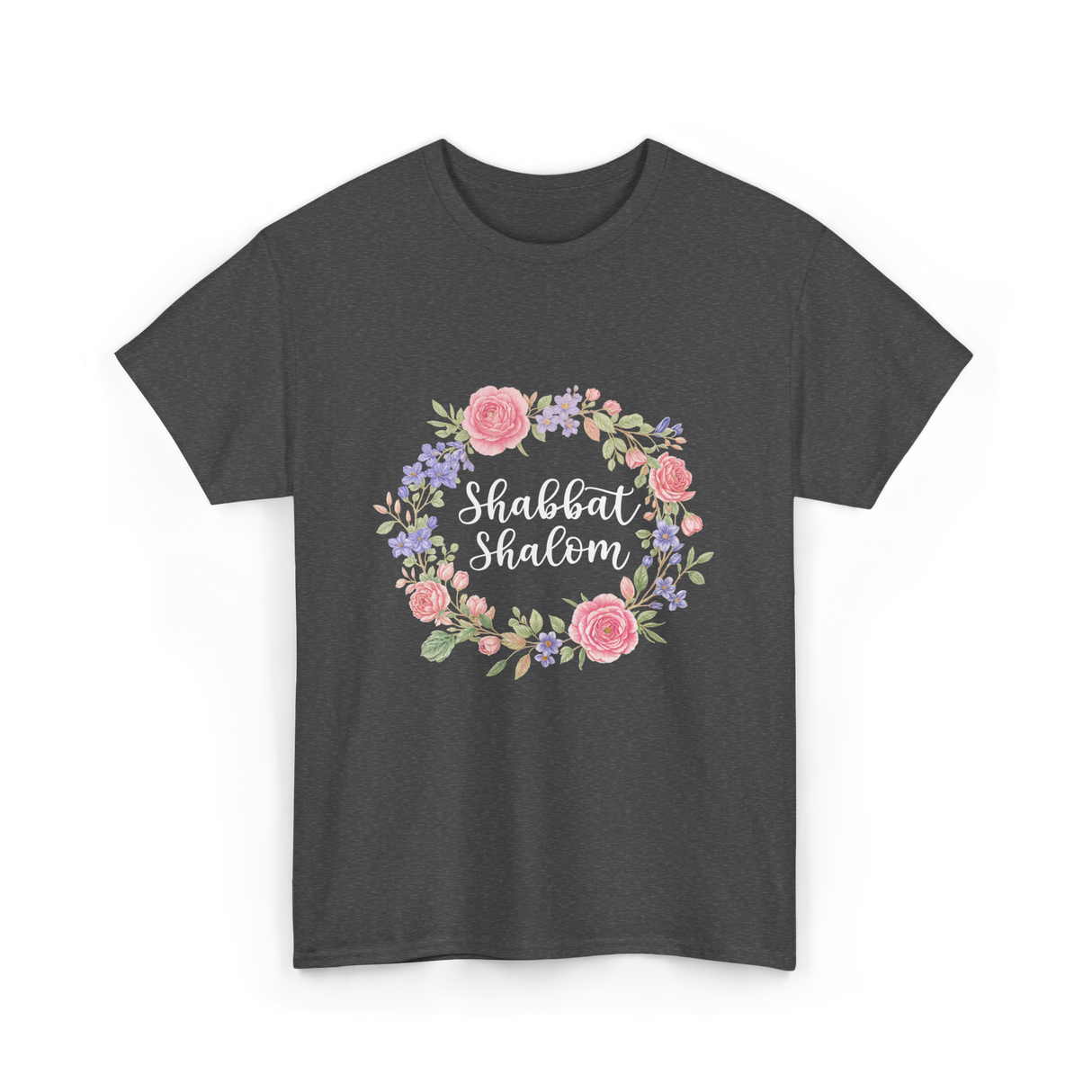 Shabbat Shalom Jewish Celebration T-Shirt - Dark Heather
