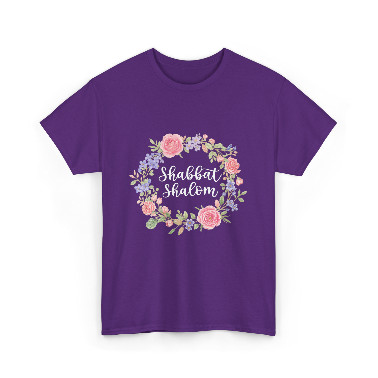 Shabbat Shalom Jewish Celebration T-Shirt - Purple