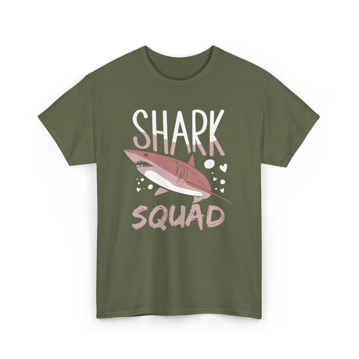 Shark Squad Shark Lover Marine Life T-Shirt - Military Green