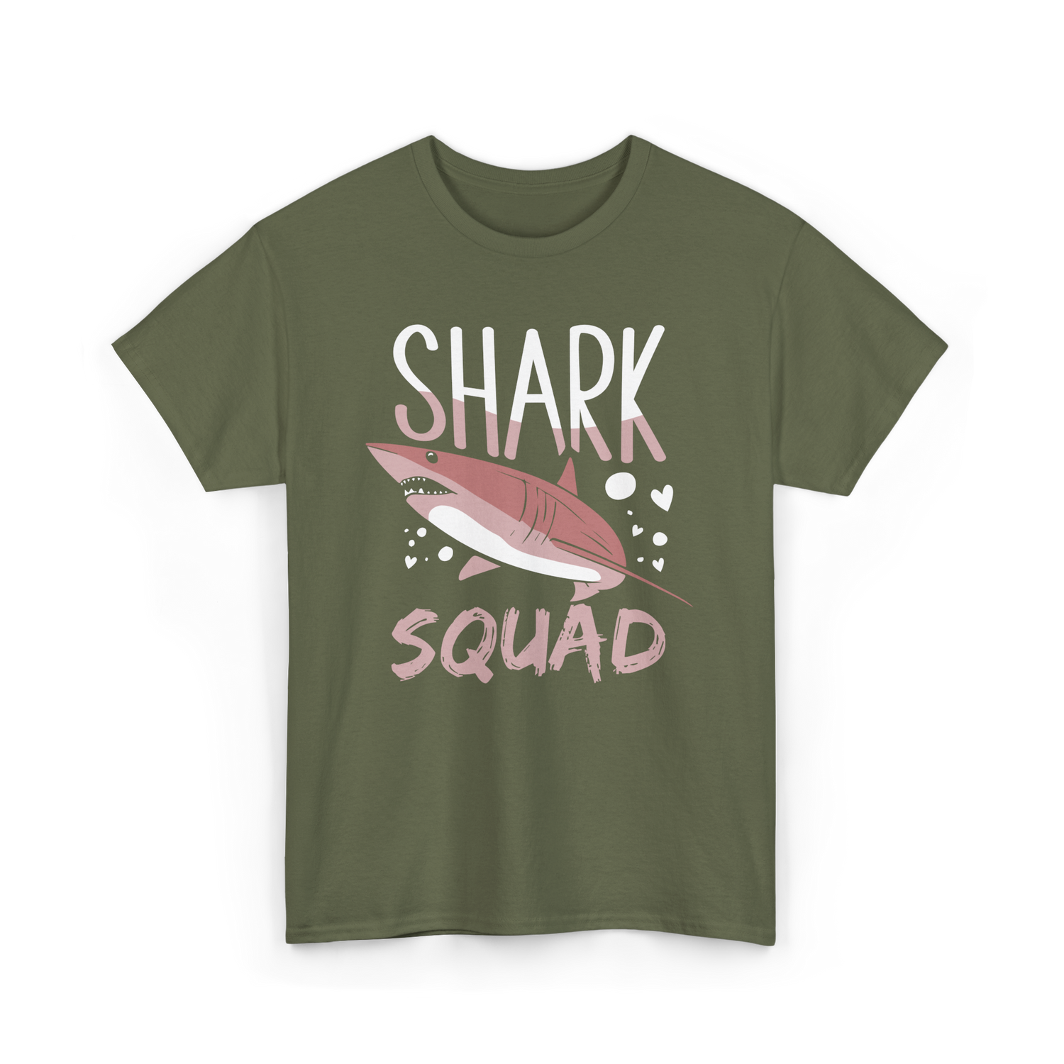Shark Squad Shark Lover Marine Life T-Shirt - Military Green