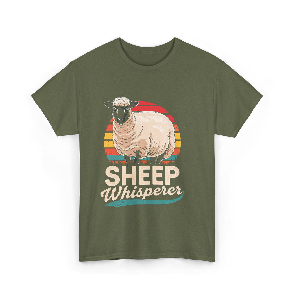 Sheep Whisperer Sheep Rancher T-Shirt - Military Green