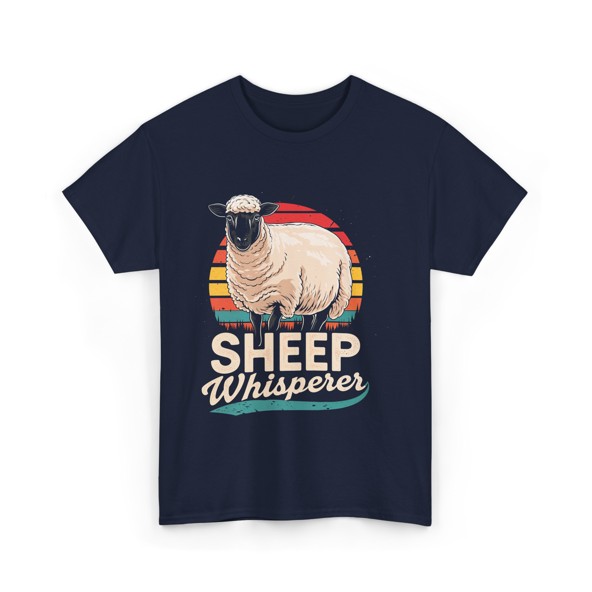 Sheep Whisperer Sheep Rancher T-Shirt - Navy