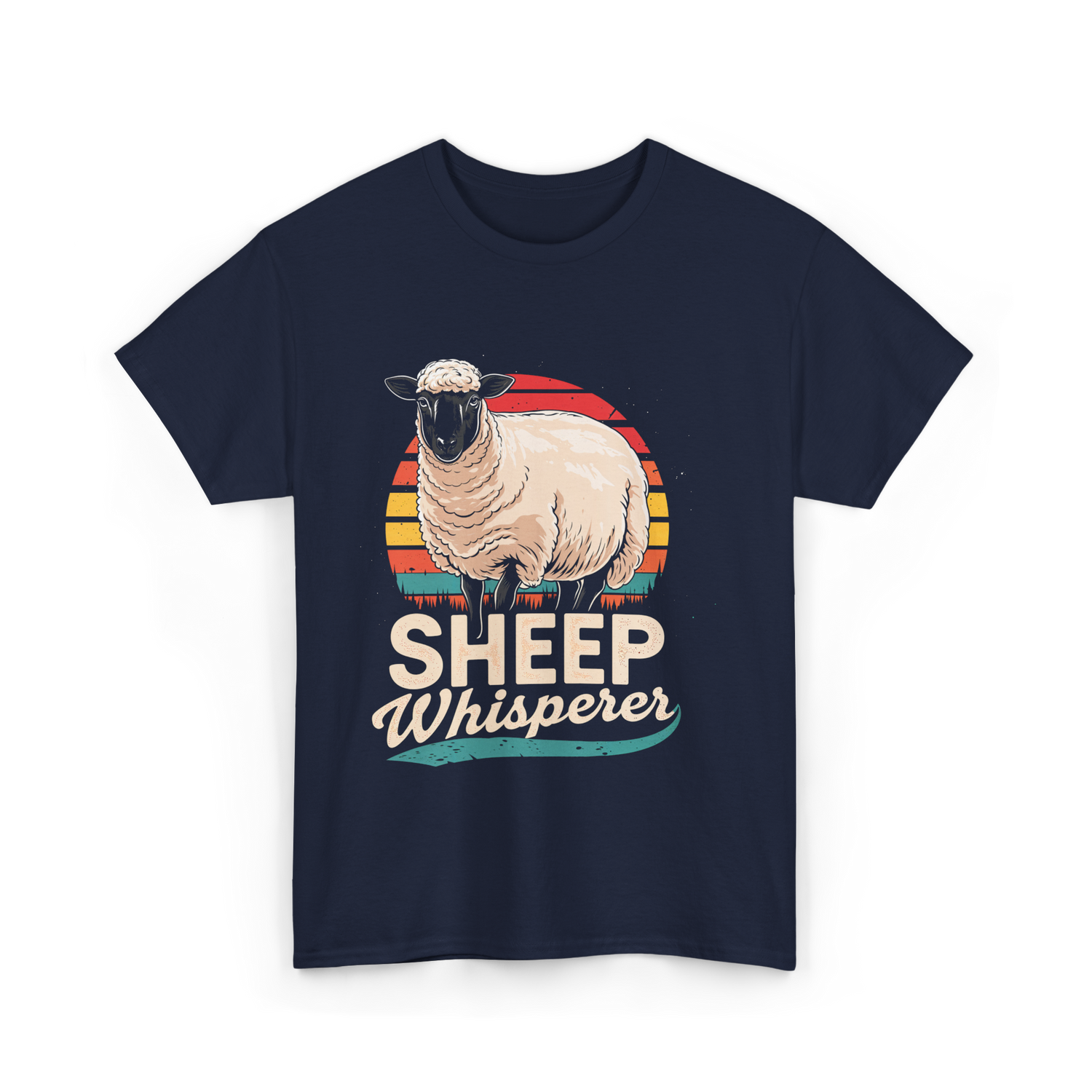 Sheep Whisperer Sheep Rancher T-Shirt - Navy