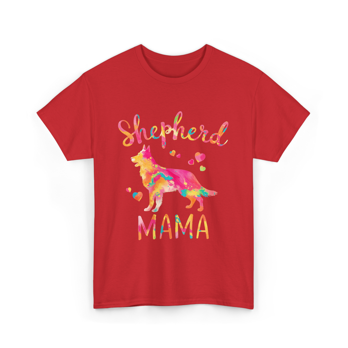 Shepherd Mama Colorful Shepherd T-Shirt - Red