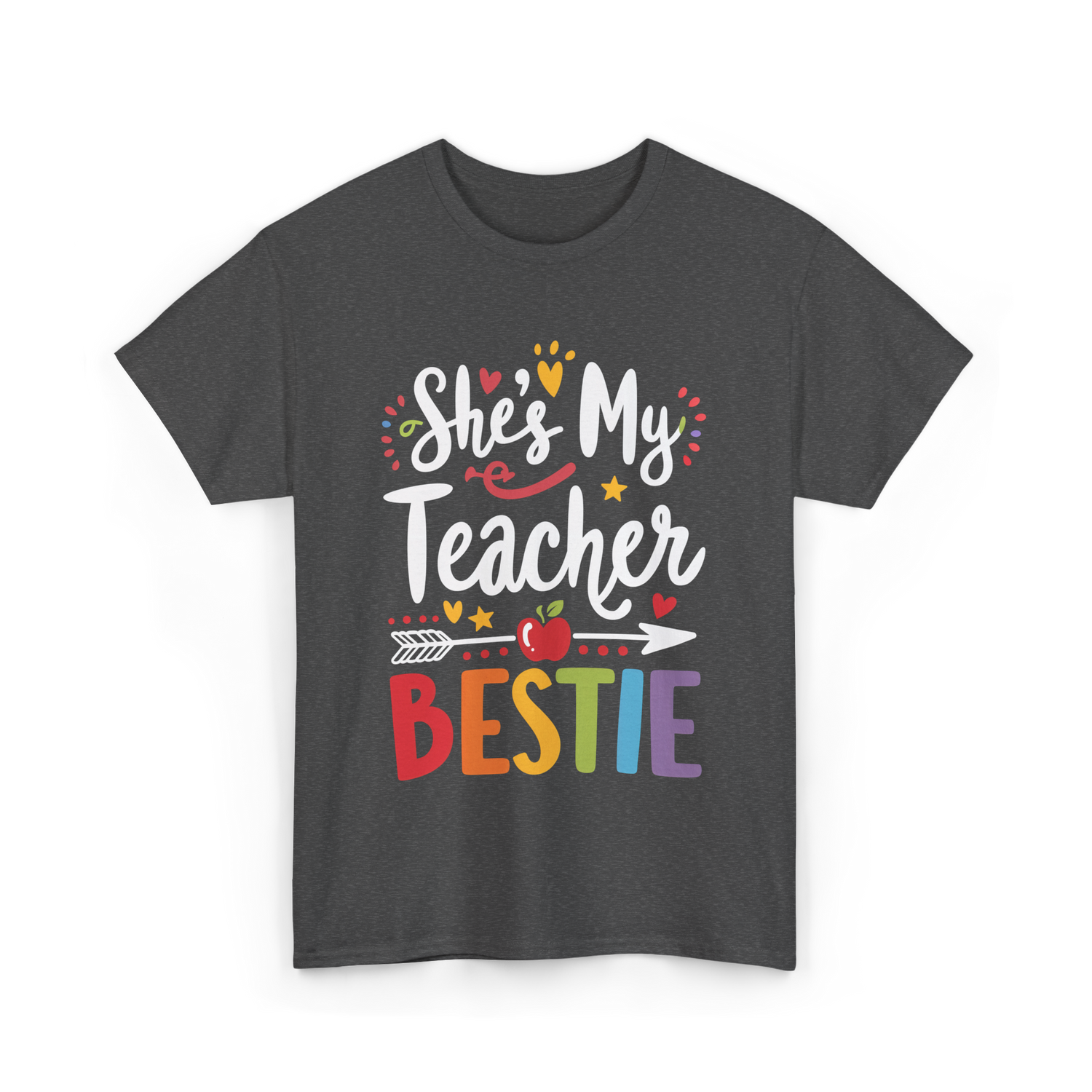 She's My Teacher Bestie T-Shirt - Dark Heather