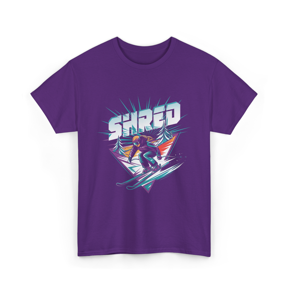 Shred Skiing Snowboard Freestyle T-Shirt - Purple