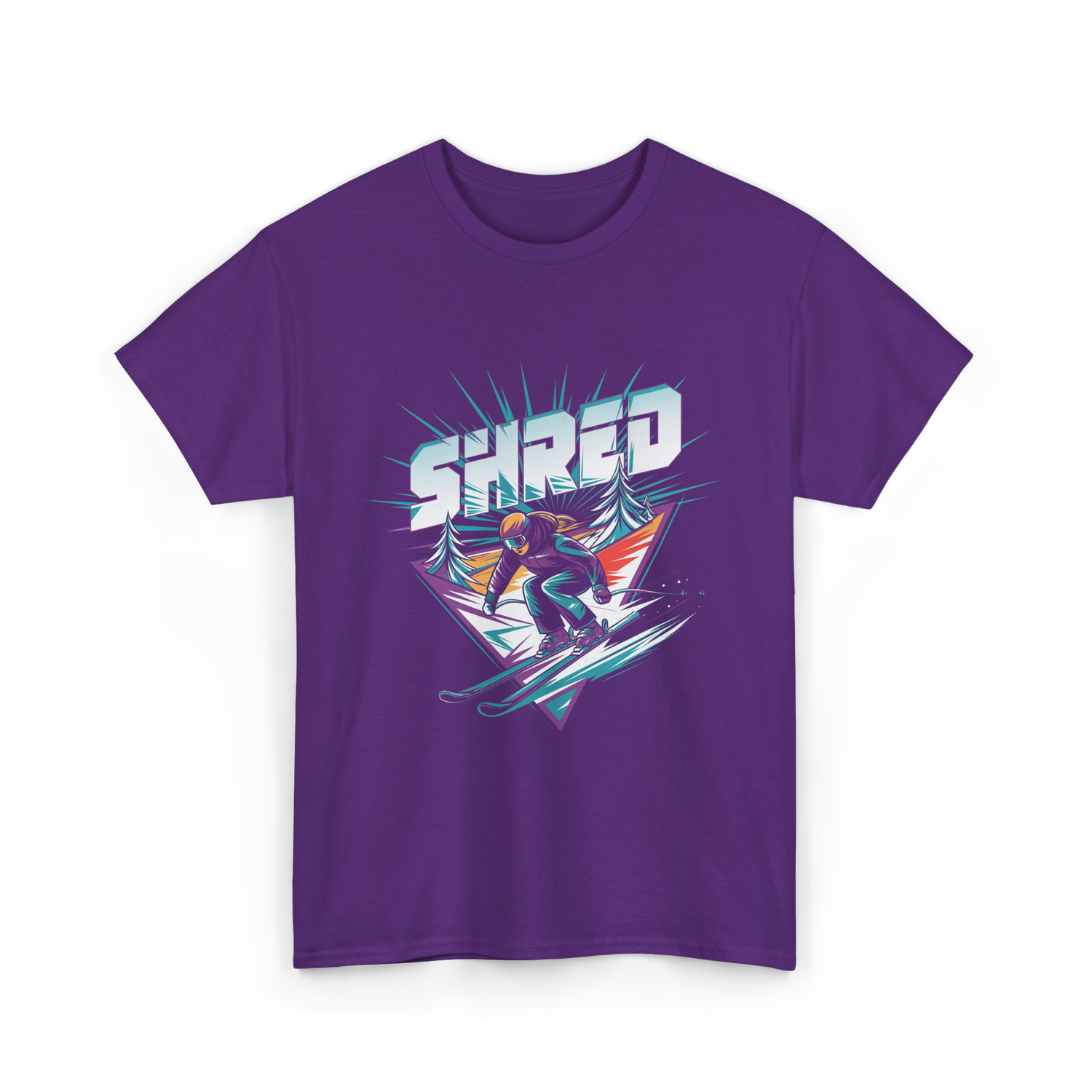 Shred Skiing Snowboard Freestyle T-Shirt - Purple