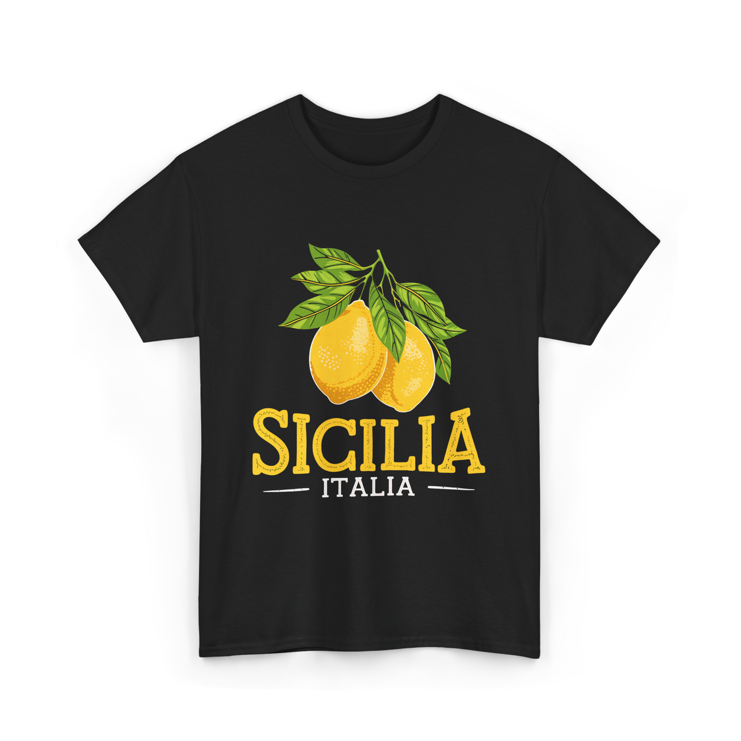 Sicilia Italia Sicilian Lemons T-Shirt - Black