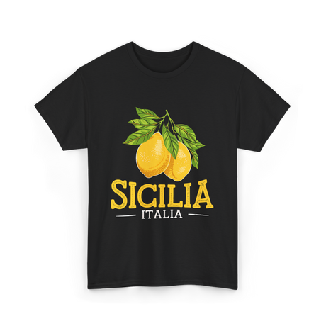 Sicilia Italia Sicilian Lemons T-Shirt - Black