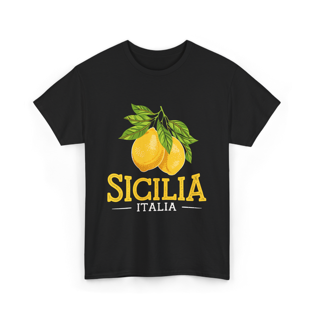 Sicilia Italia Sicilian Lemons T-Shirt - Black