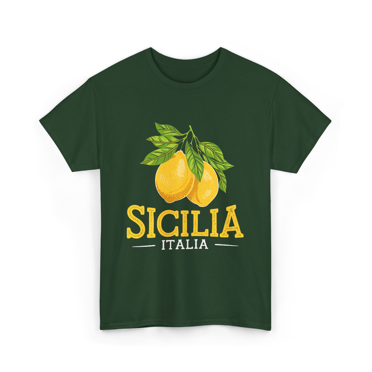 Sicilia Italia Sicilian Lemons T-Shirt - Forest Green