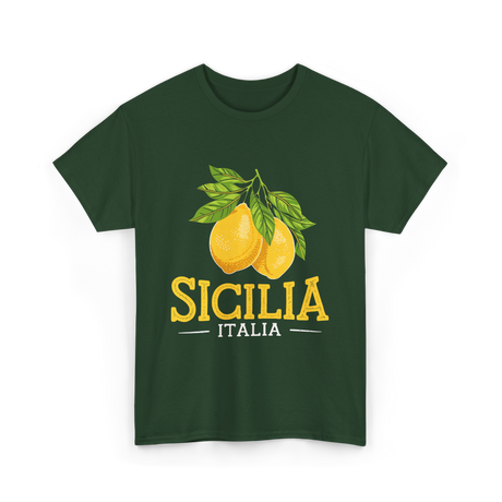 Sicilia Italia Sicilian Lemons T-Shirt - Forest Green