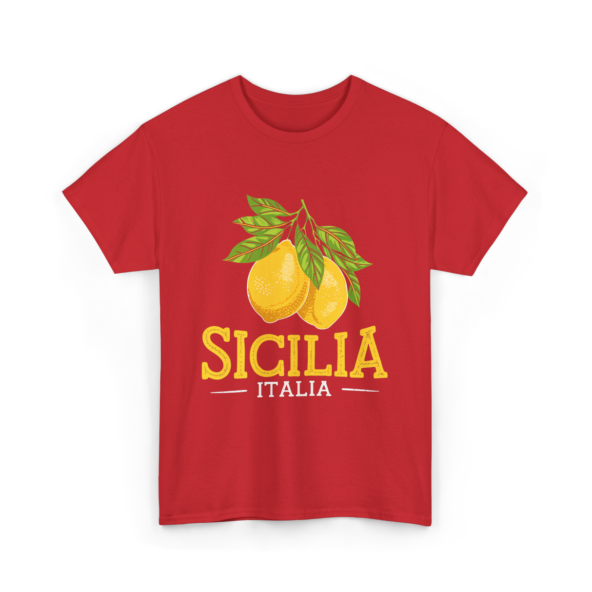 Sicilia Italia Sicilian Lemons T-Shirt - Red
