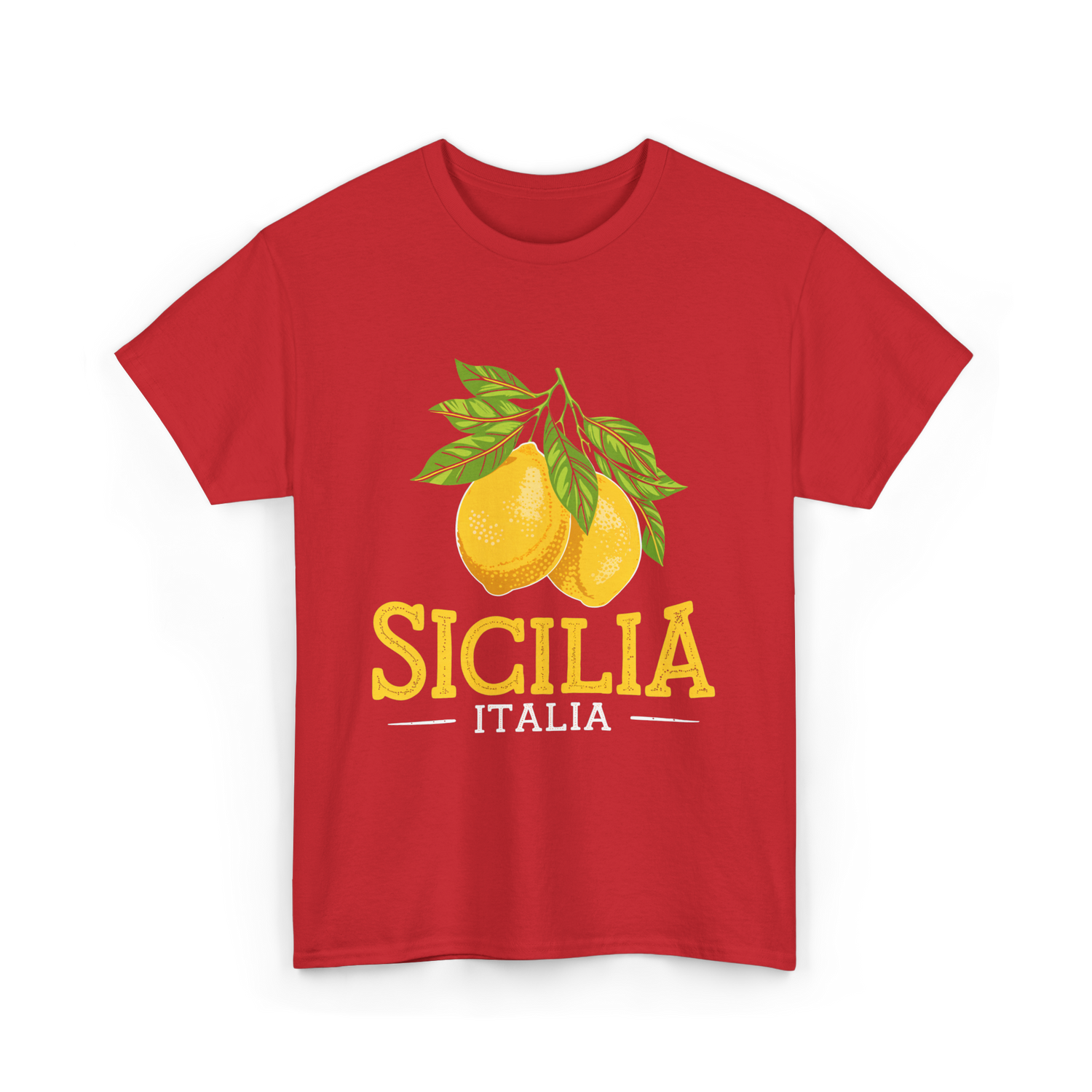 Sicilia Italia Sicilian Lemons T-Shirt - Red