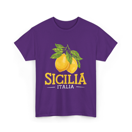 Sicilia Italia Sicilian Lemons T-Shirt - Purple