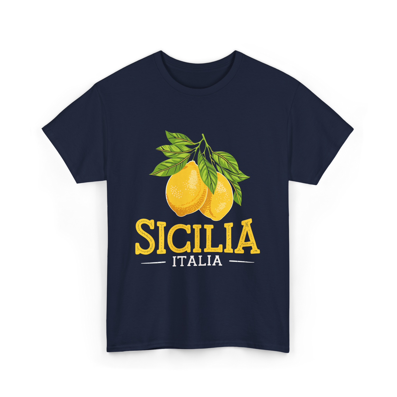 Sicilia Italia Sicilian Lemons T-Shirt - Navy