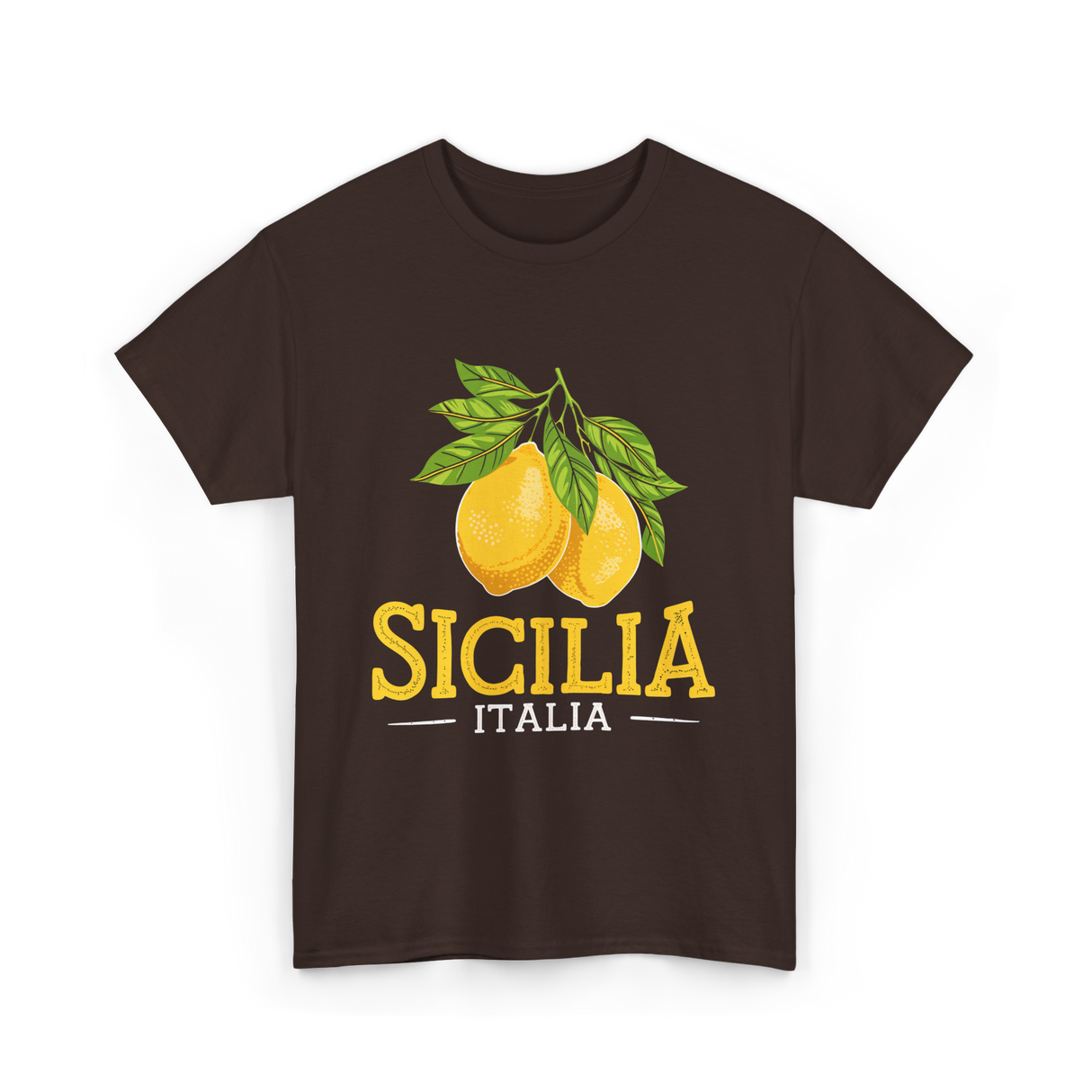 Sicilia Italia Sicilian Lemons T-Shirt - Dark Chocolate