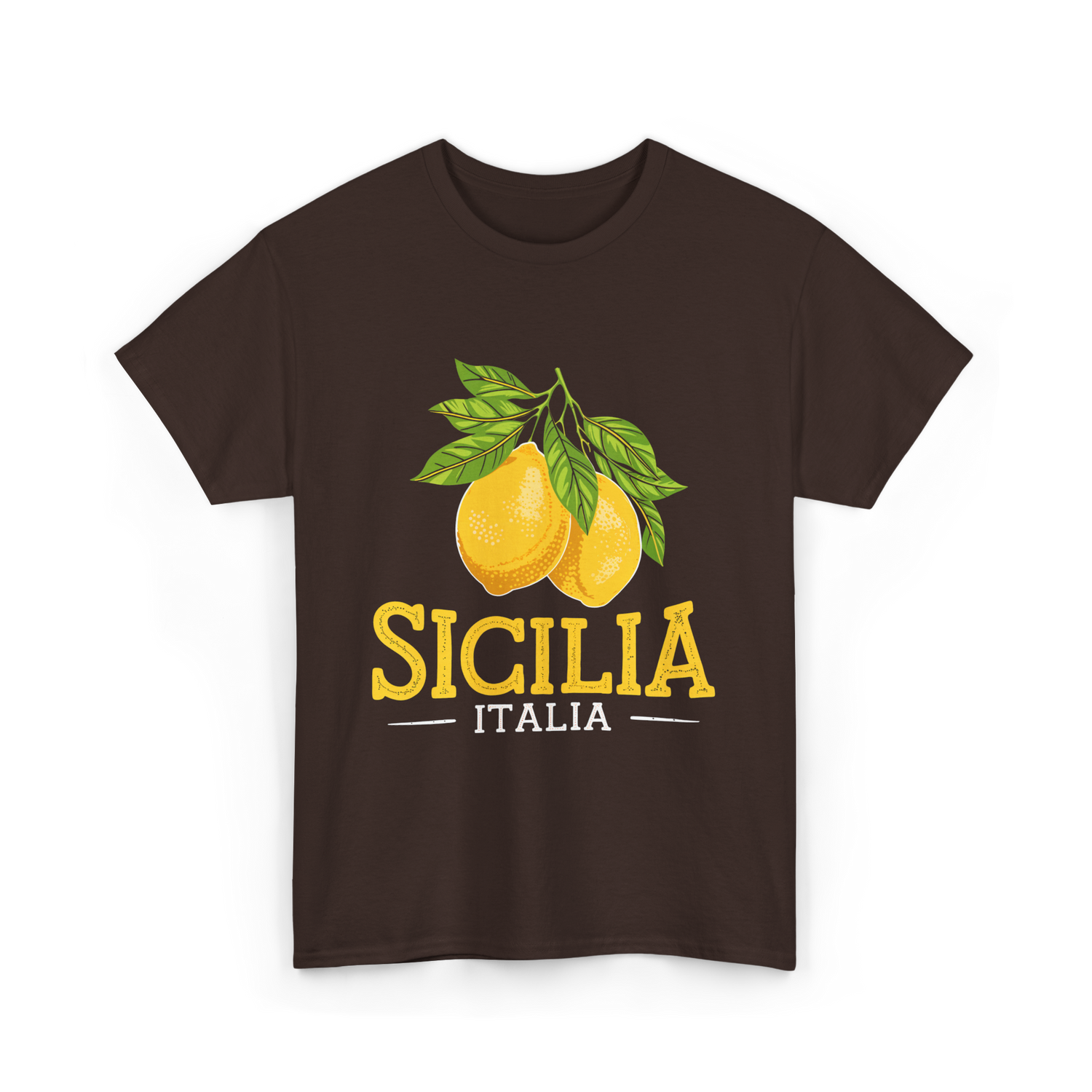 Sicilia Italia Sicilian Lemons T-Shirt - Dark Chocolate