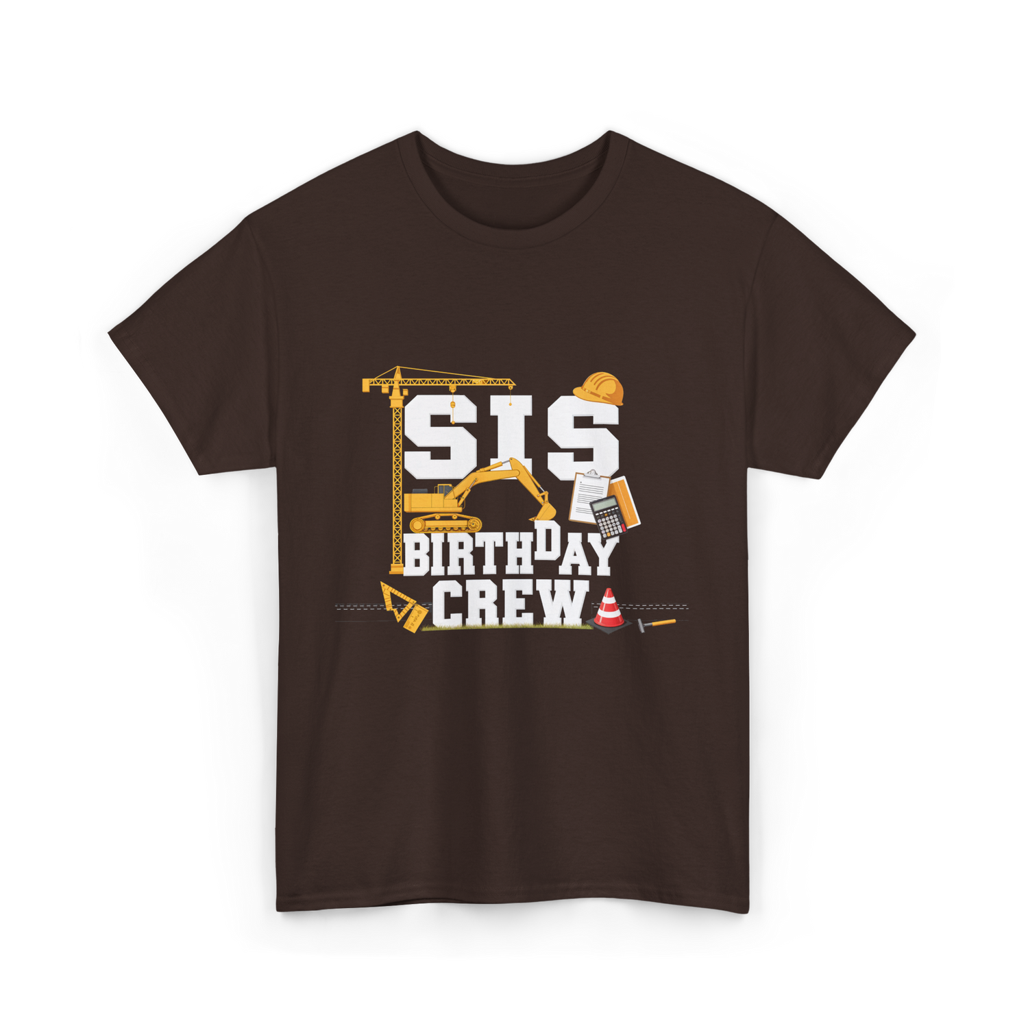 Sis Birthday Crew Birthday Party T-Shirt - Dark Chocolate