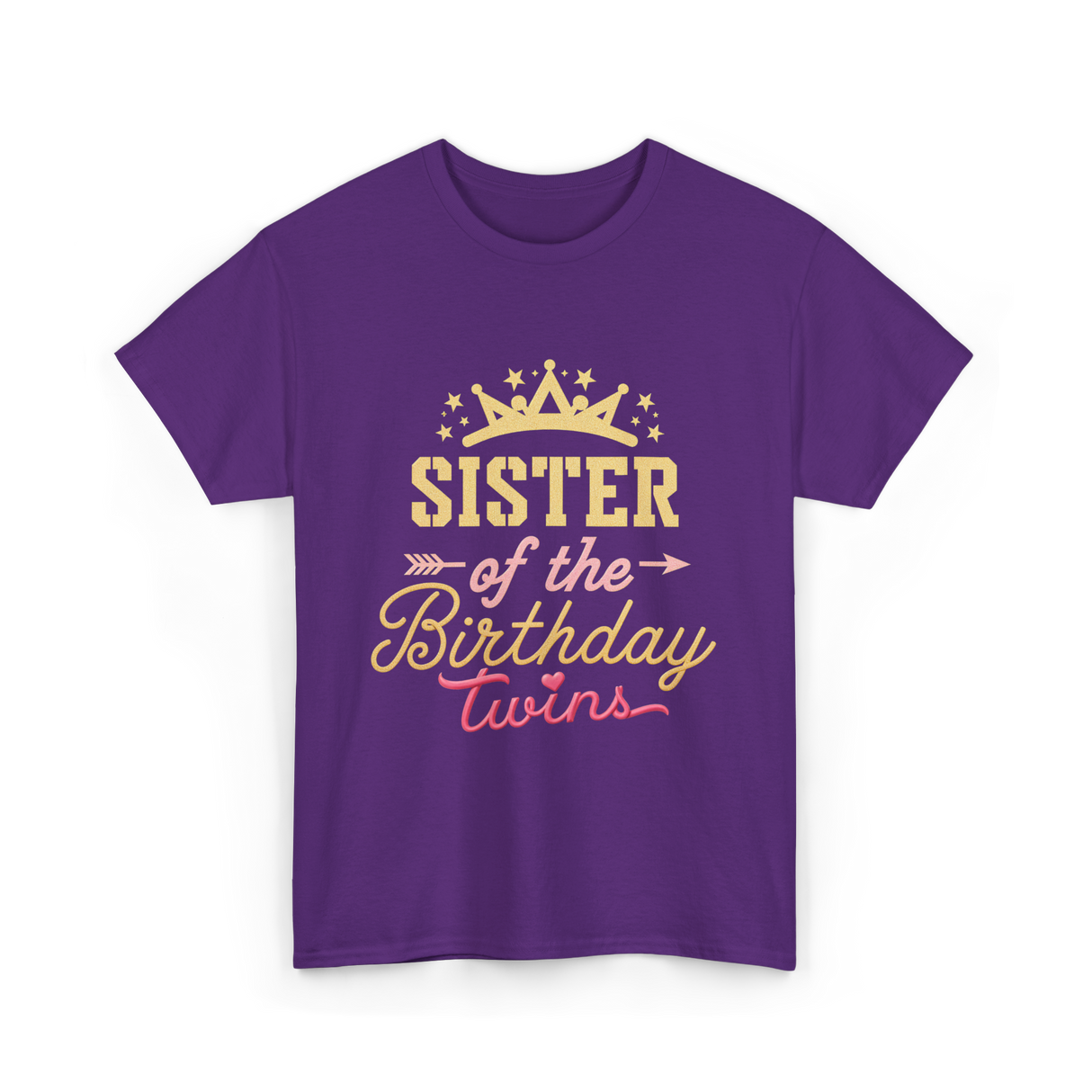 Sister of the Birthday Twins Celebration T-Shirt - Purple