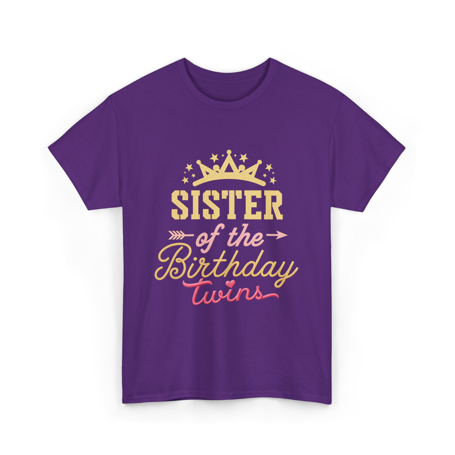 Sister of the Birthday Twins Celebration T-Shirt - Purple