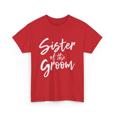 Sister of the Groom Wedding T-Shirt - Red