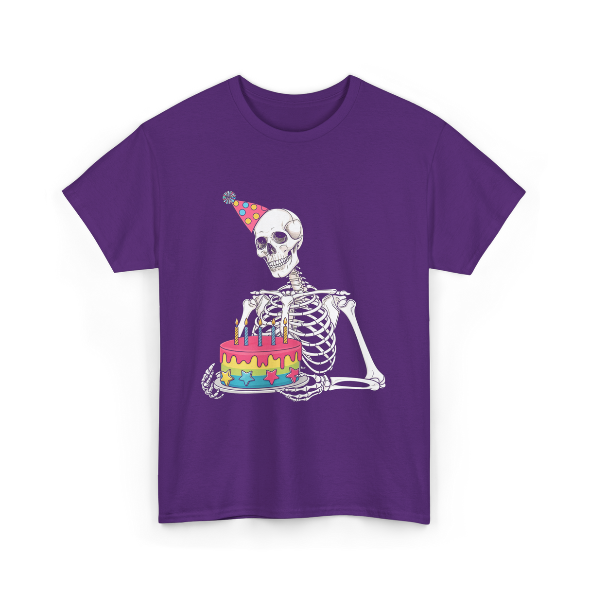Skeleton Birthday Party Birthday T-Shirt - Purple
