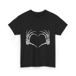 Skeleton Hands Heart Bones T-Shirt - Black